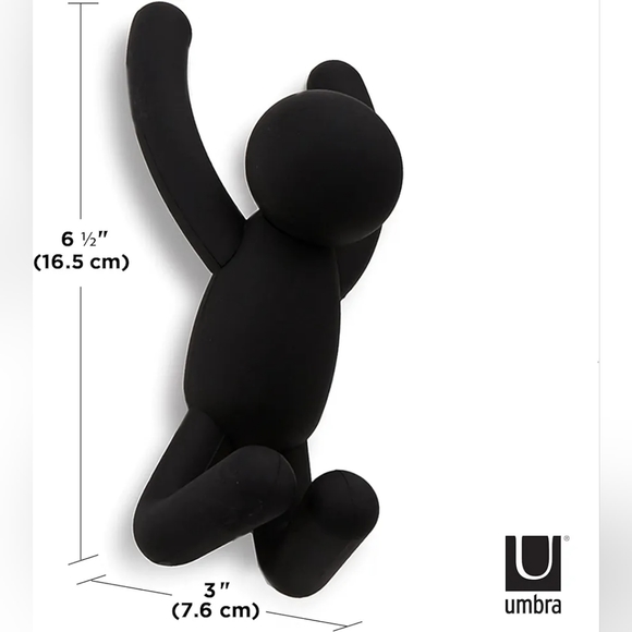 Climbing people wall hooks. Set of 3. Black. - Picture 2 of 6